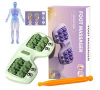 Rullo massaggiante portatile doppio per piedi, rullo massaggiante per piedi per alleviare la fascite plantare, stress muscolare profondo, per uso domestico e in ufficio (Verde)