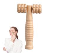 Rullo massaggiatore in legno, massaggiatore manuale a rulli,Rullo massaggiante manuale in legno portatile - Principi meccanici Strumento per massaggio con struttura a rulli per schiena, gambe, viso e