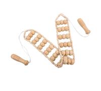 Rullo Massaggiatore Manuale in Legno per Schiena, Spalle e Gambe | Impugnatura Confortevole, Intensità Regolabile, Uso Domestico Personale, Colore Beige, Design a Rullo