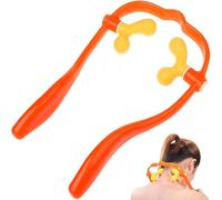 Rullo massaggiatore per collo regolabile, strumento manuale per automassaggio con 4 nodi per alleviare la pressione profonda, rullo leggero per il collo, per casa, ufficio o viaggio