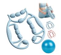 Rullo massaggiatore per gambe a 12 ruote, rullo per massaggio a 360°, morsetto circolare per gambe con palla da yoga per rilassamento muscolare e stretching, sollievo dalla cellulite per cosce