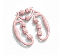 Rullo massaggiatore per gambe a nove ruote per cellulite, rullo massaggiante anticellulite, massaggiatore portatile per drenaggio linfatico e rilassamento muscolare, per fitness e recupero (rosa)