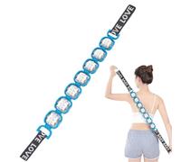 Rullo massaggiatore per la schiena, strumento manuale per rilassare, massaggiatore per stretching della schiena con cinghia, massaggiatore portatile per alleviare lo stress per spalle, collo e schiena