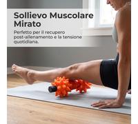 Rullo Massaggio Fitness Manuale in Gomma Arancione e Nero