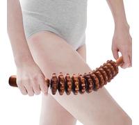 Rullo Massaggio Muscolare Legno, con Manico, Rullo Massaggiatore Curvo Per Tutto Il Corpo, Favorisce La Circolazione,Massaggiatore Gambe, Sollievo Dal Dolore E Rilassamento Della E Del Corpo(marron)