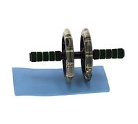 Rullo per addominali 200 mm, rullo per allenamento del core con doppie ruote antiscivolo, rullo per esercizi con anima in acciaio per palestra domestica con impugnature ergonomi