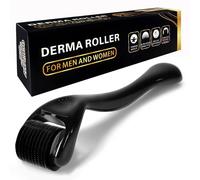 Rullo per barba da 0,75 mm, 540, in titanio, per la crescita di barba e capelli, rullo con microaghi per viso, cuoio capelluto e corpo, aghi in titanio per uomini e donne (nero, 2,0 mm, 2,0 mm)
