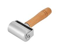 Rullo per bordi in pelle, utensili per platina con manico in legno rullo per colla rotolo di metallo tono argento for lavorazione pelle