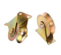 Rullo per cancelli scorrevoli con ruota scanalatura a V/U impieghi gravosi staffa, di vialetto, porte fabbriche e garage, capacità carico 440 libbre 4 pcs 1.2"(32mm-U)