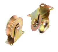 Rullo per cancelli scorrevoli con scanalatura a V/U per impieghi gravosi con staffa di montaggio, rotella rigida per cancelli carrabili, capacità di carico 440 libbre per ruota 2 pcs 2.8"(70mm-U)