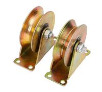 Rullo per cancello scorrevole con scanalatura a V/U con staffa, rotella rigida per carichi pesanti per vialetti e porte di fabbrica, capacità di carico di 440 libbre per ruota 2 pcs 3.5"(90mm-U)