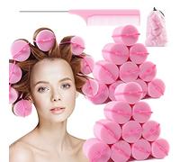Rullo per capelli in spugna Jumbo in schiuma, morbido, ondulato, curvo, strumento per arricciare i capelli, 24 pezzi, uso per capelli lunghi e corti, donne e bambini, 5,1 x 5,8 cm (rosa)