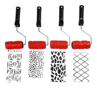 Rullo per dipingere goffrato, larghezza 10 cm, 4 disegni assortiti