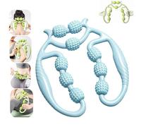 Rullo per gambe circolare a nove ruote, massaggiatore portatile per gambe per rilassamento muscolare, strumento multiuso per massaggi per donne e uomini, sollievo dal dolore muscolare (blu)