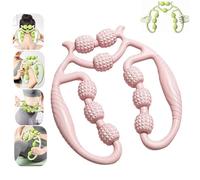 Rullo per gambe circolare a nove ruote, massaggiatore portatile per gambe per rilassamento muscolare, strumento multiuso per massaggi per donne e uomini, sollievo dal dolore muscolare (rosa)