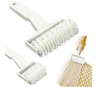 Rullo per impasto, 2 utensili da cucina in plastica, per torte, pane, pane, forchetta per biscotti, torte, pizza, pane, crosta, con manico antiscivolo
