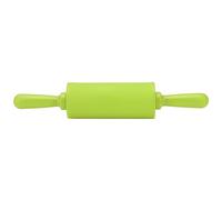 Rullo per impasto con mattarello in silicone antiaderente con robusto manico in plastica per cuocere pasticceria, pasta, biscotti, utensile da, verde blu rosso arancione 23 cm (Verde)