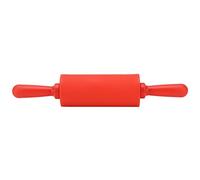 Rullo per impasto con mattarello in silicone antiaderente con robusto manico in plastica per cuocere pasticceria, pasta, biscotti, utensile da, verde blu rosso arancione 23 cm (Rossa)