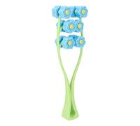 Rullo per massaggio a fiore, rullo per massaggio per massaggio facciale Rulli multipli con disegno floreale con rullo facciale per braccia Blu