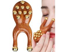 Rullo per massaggio lifting facciale - 9,5 x 3,8 cm Massaggiatori facciali portatili manuali, modellamento per il rilassamento del corpo in legno, massaggio benessere olistico | Trattamento viso lenit