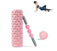 Rullo per Massaggio Muscolare 3 in 1 Kit per Allenamento Miofasciale Foam Roller con Bastone e Pallina Massaggio Piedi Allevia Tensione Muscolare