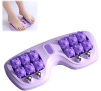 Rullo per massaggio portatile a doppio piede, sollievo dalla fascite plantare, terapia con digitopressione a doppio piede per alleviare lo stress e migliorare la circolazione,Purple