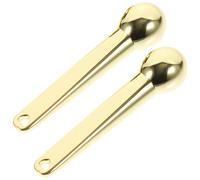 Rullo per Occhi Portatile in Lega di Zinco, 2 Pezzi | Applicatore Manuale per Contorno Occhi, Formato Compatto da Viaggio, Finitura Oro