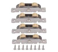 Rullo per Porta in Tandem per Porta Scorrevole da 4 Pezzi Rullo per Porta con Cuscinetti a Sfera in Acciaio Inossidabile e Rame per Porta in Vetro (Ruota piatta)