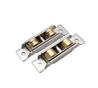 Rullo Per Porta Scorrevole 4 pezzi 77/88 tipo acciaio inossidabile guscio in rame puleggia for finestra scorrevole rullo di guida scanalato silenzioso(77 Type Groove 4pcs)