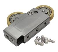Rullo per Porte Scorrevoli a Doppia Ruota in Rame, Acciaio | Doppio Cuscinetto, Struttura Retrofit Resistente All’usura, per Porte e Box Doccia, Finitura Liscia