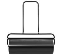 Rullo per prato da giardino, nero, ferro e acciaio, capacità 63 l, Ø 30 x 90 cm, rullo manuale per compattare il suolo, compensazione del prato, preparazione del letto di sementi e cura del prato