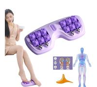 Rullo portatile per massaggio ai piedi, design ergonomico, per alleviare la fascite plantare, strumento per digitopressione plantare con tre tecniche di massaggio, massaggio profondo (viola)