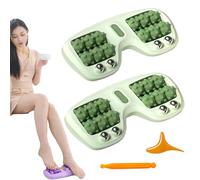 Rullo portatile per massaggio ai piedi, design ergonomico, per alleviare la fascite plantare, strumento per digitopressione plantare con tre tecniche di massaggio, massaggio profondo (2 verdi)