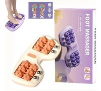 Rullo portatile per massaggio ai piedi doppio, agopressione con rullo per piedi doppio, tre tecniche di massaggio per alleviare il dolore da fascite plantare, muscoli contratti(Orange)