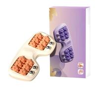 Rullo portatile per massaggio ai piedi doppio, tre tecniche di massaggio per alleviare il dolore da fascite plantare, muscoli e piedi tesi e migliorare la circolazione. Strumento (Orange, One Size)