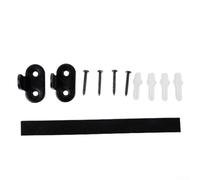 Rullo regolabile per porta scorrevole, guida per pavimenti in acciaio resistente per porte da fienile, kit di fermi per binario inferiore compatibile con porte scanalate e non scanalate