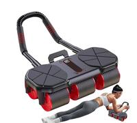 Rullo ruota addominale - 36x42x22cm Unisex, ruota di esercizio rullo AB con ginocchiera | Supporto al gomito di rimbalzo automatico - Gear fitness anti -slip | Attrezzatura da allenamento ABS a sei ru
