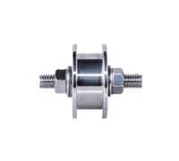 Rullo scorrevole in acciaio inox 304 con cuscinetto a quiet | Pulley compatibile con V/U/H con vite a doppia estremità per porte scorrevoli e cabinet (H-shape-34 mm)
