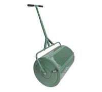 Rullo Spargitore 75L Acciaio Semi Concime per Prato/Giardino Verde Multiuso | Rete Metallica Antiruggine, Tamburo Uniforme per Semina, Separa Particelle, Manico Ergonomic, per Giardino, Pendii, Piani