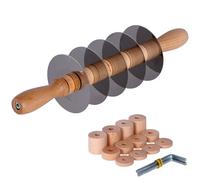 Rullo tagliapasta regolabile | Taglia sfoglia professionale con 5 lame lisce in acciaio INOX e distanziatori