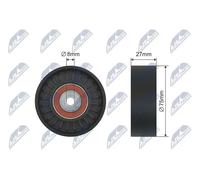 NTY Rullo tenditore, Cinghia trapezoidale compatibile con AUDI PORSCHE VW VAG