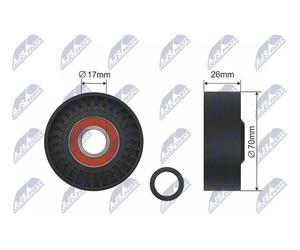 Rullo tendicinghia trapezoidale RNK-DW-014 NTY per SSANGYONG KORANDO RODIUS II