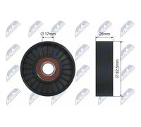 NTY Rullo tenditore, Cinghia trapezoidale compatibile con KIA ASIA MOTORS