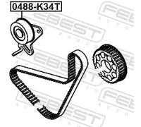 FEBEST 0488-K34T Galoppino / Guidacinghia, Cinghia dentata