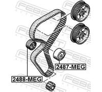 Rullo tenditore cinghia distribuzione 2487-MEG FEBEST per RENAULT DACIA NISSAN