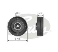 Rullo tenditore cinghia distribuzione Metallo T41174 GATES per AUDI VW VOLVO