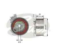 Gates Rullo tenditore T43106 cinghia dentata per Chevrolet Daewoo Opel Vauxhall