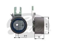 Rullo tenditore cinghia distribuzione T43119 GATES per VOLVO C70 II Cabriolet
