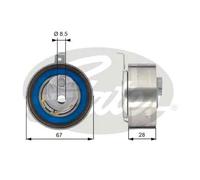 Rullo tenditore cinghia distribuzione T43152 GATES per PORSCHE AUDI VW