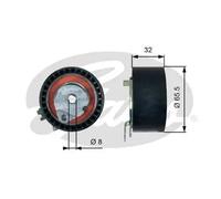 Rullo tenditore cinghia distribuzione T43236 GATES per DACIA RENAULT LADA